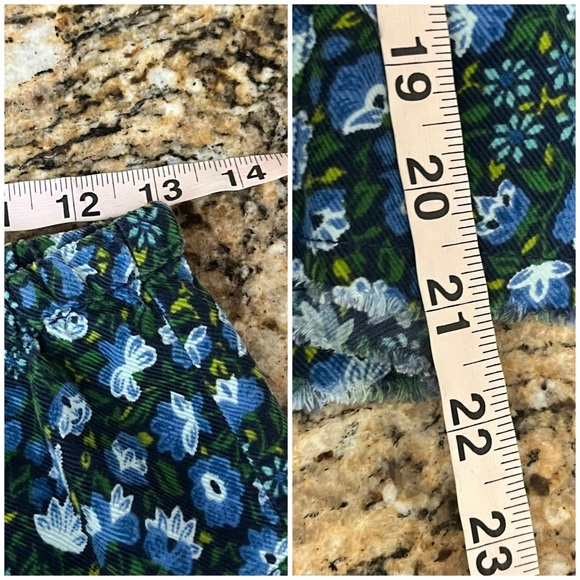 Vintage L.L. Bean Floral Y2k Retro Teired Mini Skirt Corduroy 12 Hippie Outdoor - Picture 4 of 7